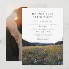Invitación Happily Ever After Photo Wildflowers Wedding