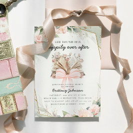 Invitación Happily Ever After Pink Floral Book Bridal Shower