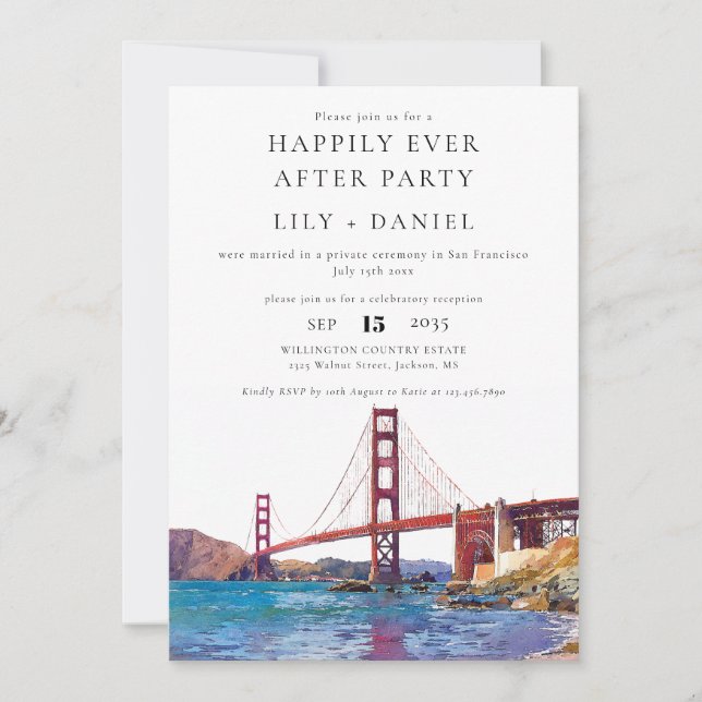 Invitación Happily Ever After San Francisco Wedding (Anverso)