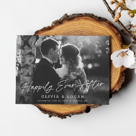 Invitación Happily Ever After Script Wedding Photo Elopement