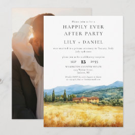 Invitación Happily Ever After Tuscany Photo Wedding