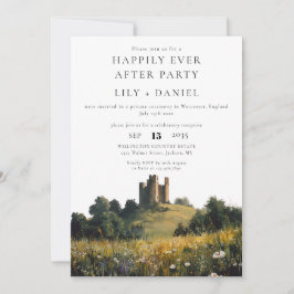 Invitación Happily Ever After Wildflowers Castle Wedding