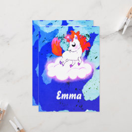 Invitación Happiness cute magic unicorn