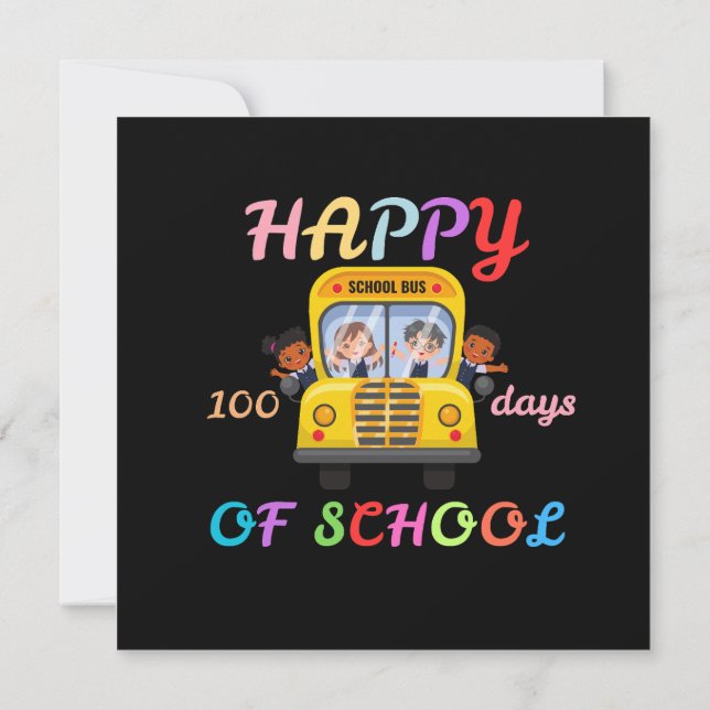 INVITACIÓN HAPPY 100 DAYS OF SCHOOL, BACK TO SCHOOL (Reverso)