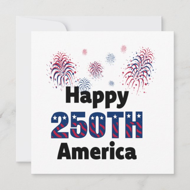 Invitación Happy 250th America Patriotic 4th of July (Anverso)