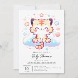 Invitación Happy Adorable Tiger Baby Shower