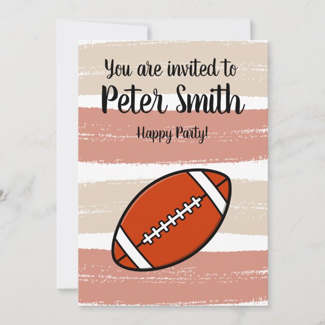 Invitación Happy american football fun day (Anverso)