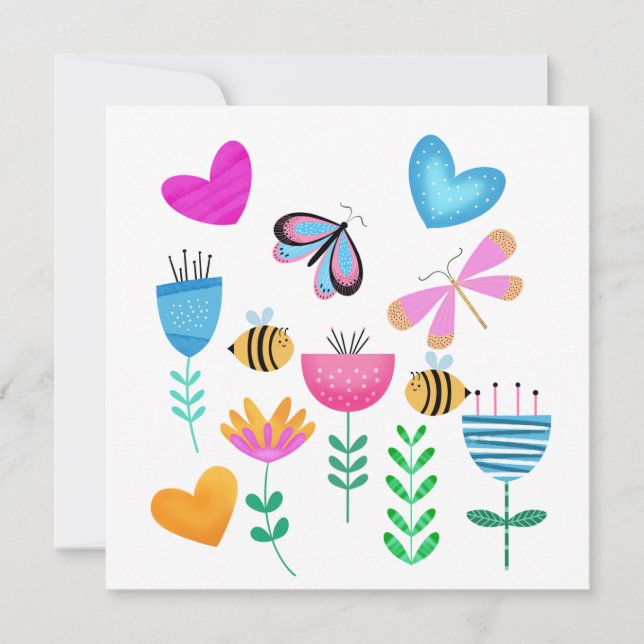 Invitación Happy Bee Garden (Anverso)