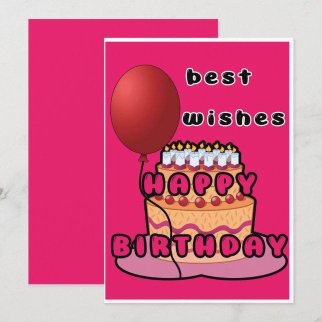 Invitación happy birthday (Anverso / Reverso)