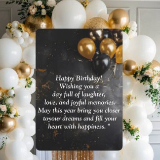 Invitación Happy Birthday Card - Joyful Wishes, Balloons & C
