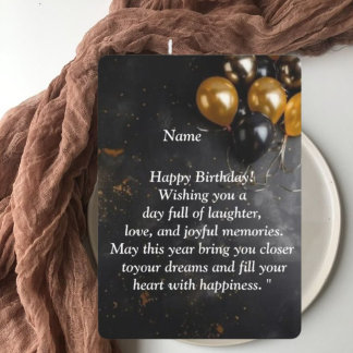 Invitación Happy Birthday Card - Joyful Wishes, Balloons & C