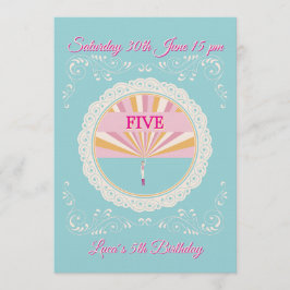 Invitación Happy Birthday Fun Invitation Card, Blue RSVP