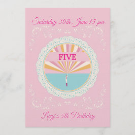 Invitación Happy Birthday Fun Invitation Card, Pink RSVP