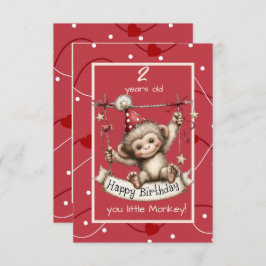 Invitación Happy Birthday You Little Monkey