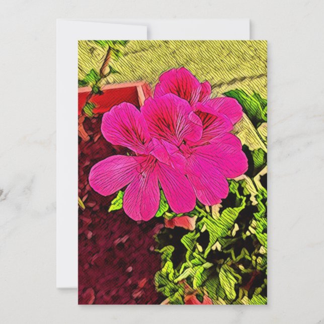 Invitación Happy blooming flower (Anverso)