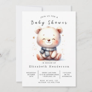 Invitación Happy Boho Bear Baby Shower