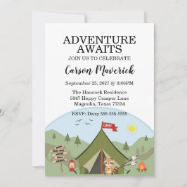 Invitación Happy Camper Adventure Birthday