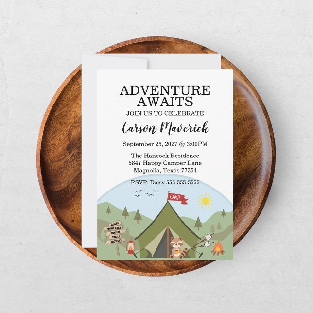 Invitación Happy Camper Adventure Birthday (Subido por el creador)