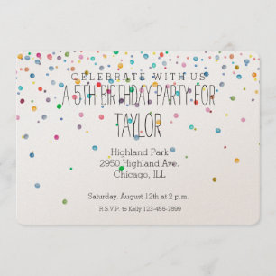Invitación Happy Confetti Dots