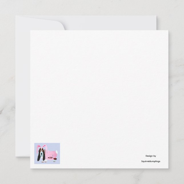 Invitación Happy Easter Basset Hound Easter Bunny (Reverso)