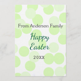 Invitación Happy Easter gray green polka dots family name