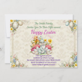 Invitación Happy Eeaster Cute Bunny