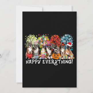 Invitación Happy Everything Boxer Dog Seasons All Year Tree L