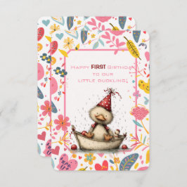 Invitación Happy First Birthday Our Little Duckling