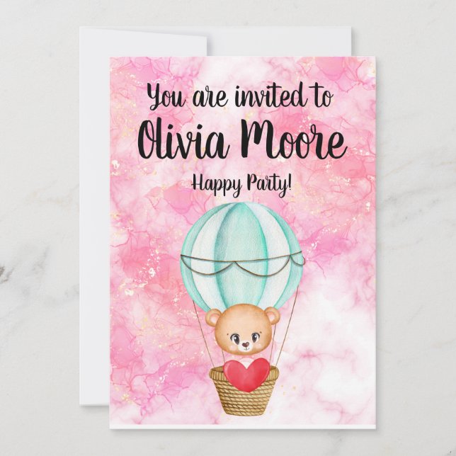 Invitación Happy glitter magic baby sweet (Anverso)