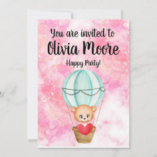 Invitación Happy glitter magic baby sweet