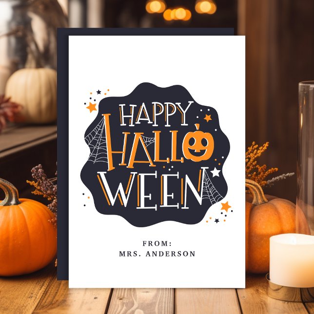 Invitación Happy Halloween Cute Kite Classroom Card (Subido por el creador)