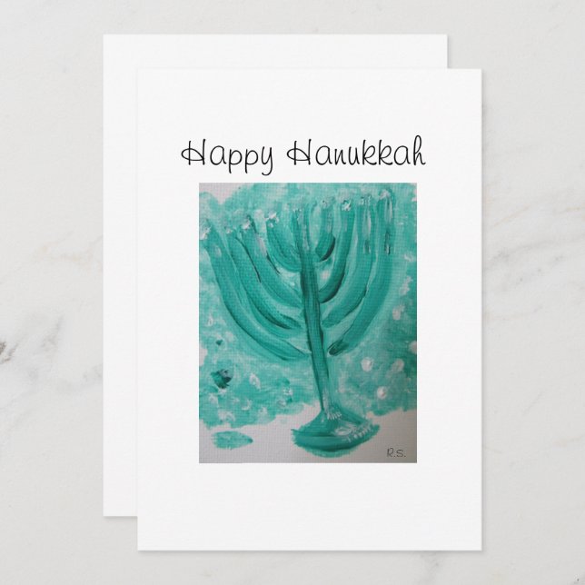 Invitación Happy Hanukkah (Anverso / Reverso)