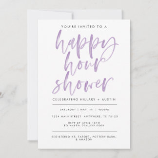 Invitación HAPPY HOUR BRIDAL SHOWER INVITATION - Lavanda