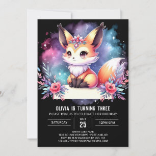 Invitación Happy Little Fox Birday digital