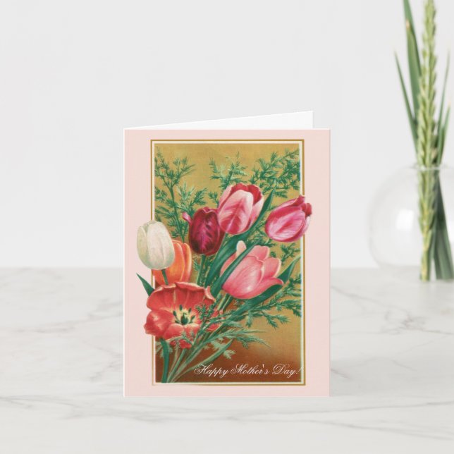 Invitación Happy Mother's Day!  Retro Congratulations card (Anverso)