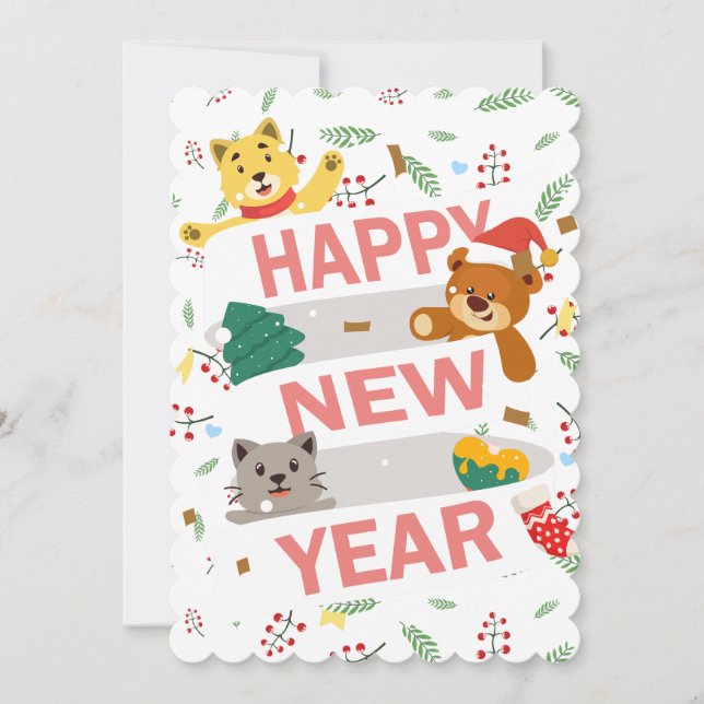 Invitación  Happy new year (Anverso)