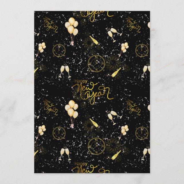 Invitación Happy New Year 2026 Seamless Pattern (Anverso)