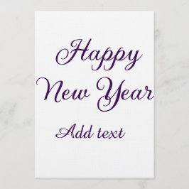 Invitación Happy new year purple calligraphy simple minimal