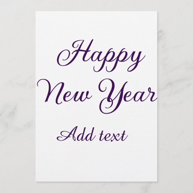 Invitación Happy new year purple calligraphy simple minimal  (Anverso)