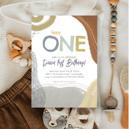 Invitación Happy One First Birthday boy Invitation