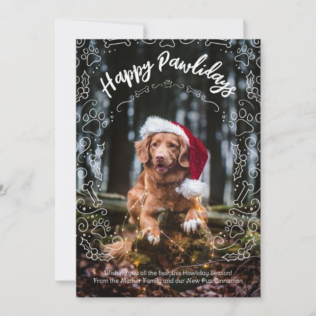 Invitación Happy Pawlidays Dog Pet Photo Christmas Card (Anverso)