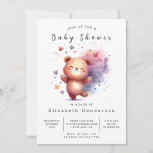 Invitación Happy Personalizado Bear Baby Shower