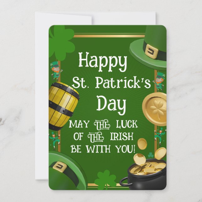 Invitación Happy St. Patrick's Day - Irish Blessing & Ornate (Anverso)