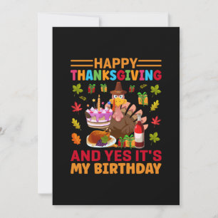 Invitación Happy Thanksgiving And It Is My Birthday