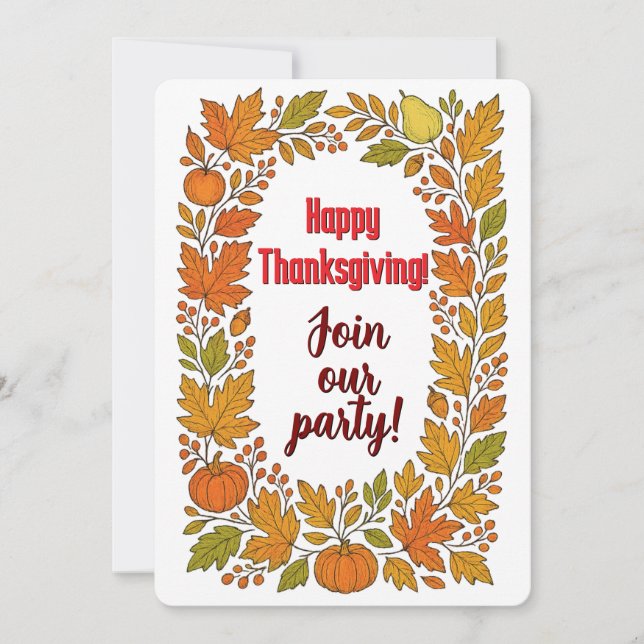 Invitación Happy Thanksgiving template (Anverso)