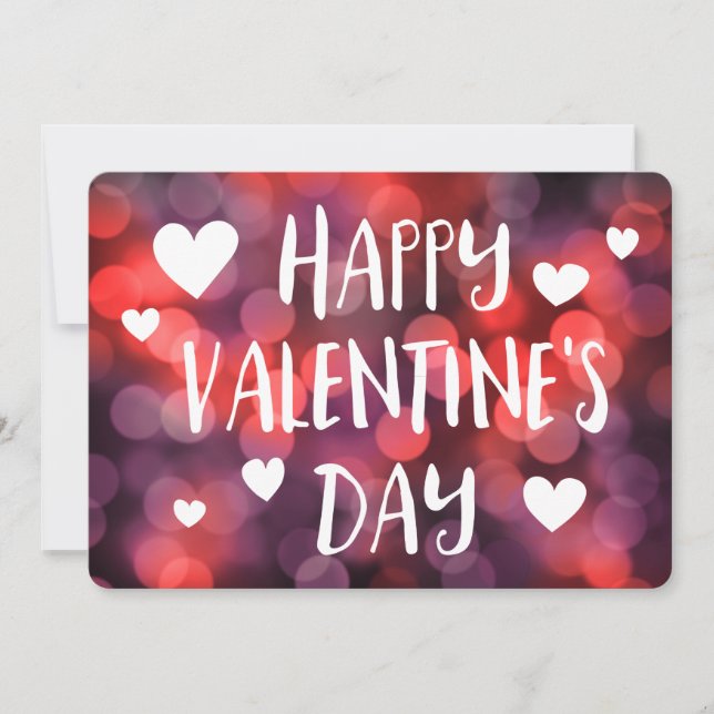 Invitación happy valentines day bokeh (Anverso)