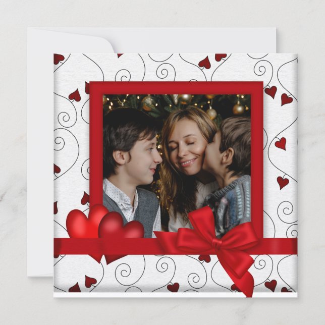 Invitación Happy Valentine's Day Card with Photo (Anverso)