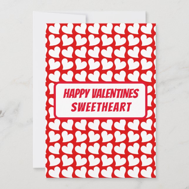 INVITACIÓN HAPPY VALENTINES REGALO ROMÁNTICO DE SWEETHEART (Anverso)