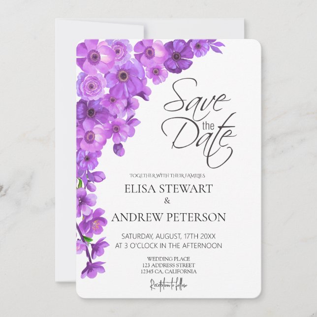 Invitación Happy Wedding Romantic Floral Wedding (Anverso)
