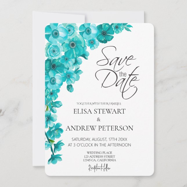 Invitación Happy Wedding Romantic Floral Wedding (Anverso)